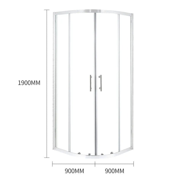 Levede Shower Screen Screens Door Seal Enclosure Glass PanelCurved900x900x1900mm Deals499