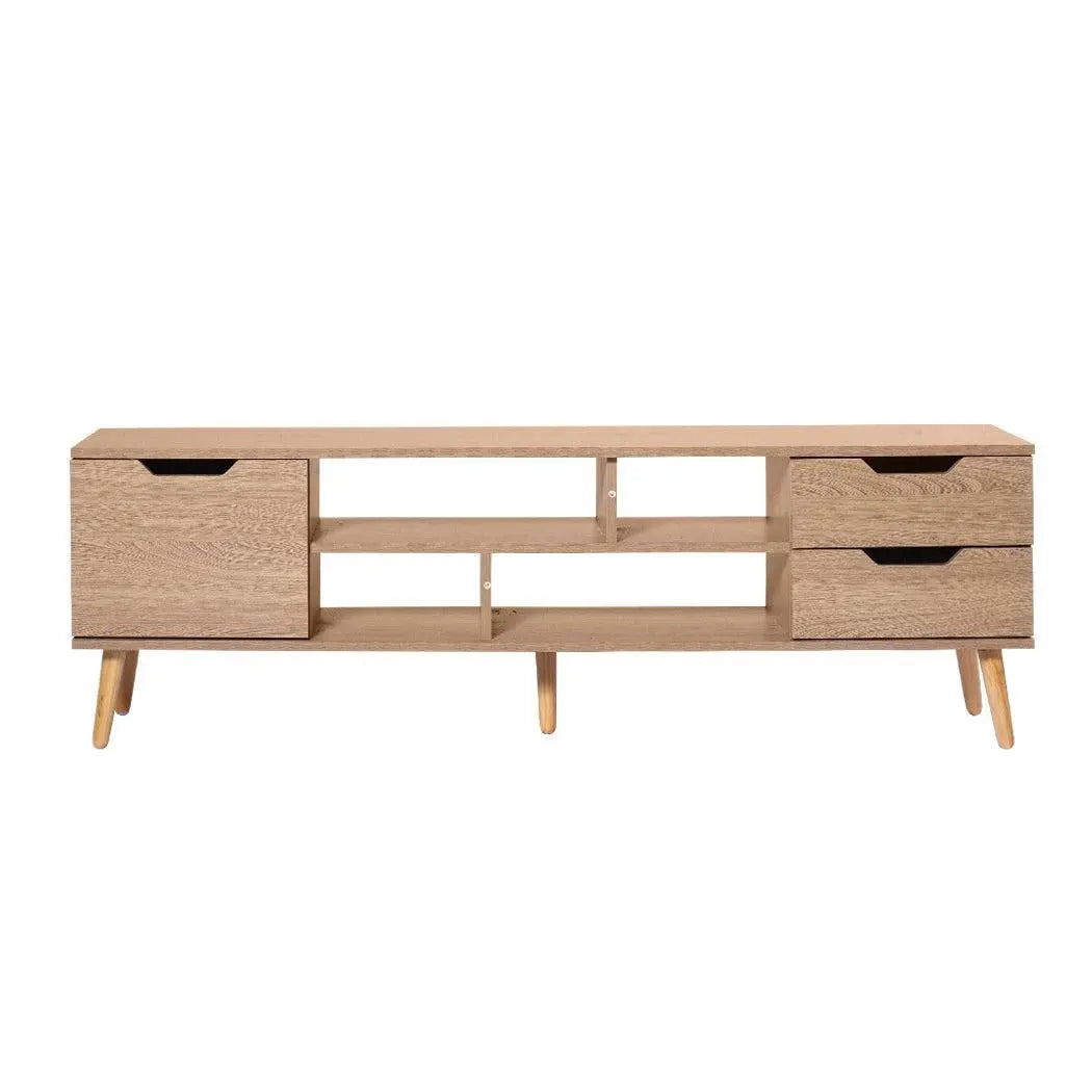 Levede TV Cabinet Entertainment Unit Stand Storage Drawer Wooden Shelf Oak 140cm Deals499