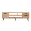Levede TV Cabinet Entertainment Unit Stand Storage Drawer Wooden Shelf Oak 140cm Deals499