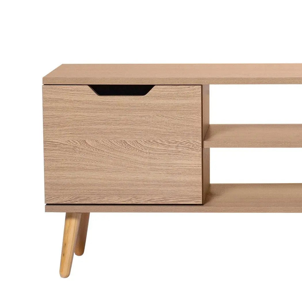 Levede TV Cabinet Entertainment Unit Stand Storage Drawer Wooden Shelf Oak 140cm Deals499