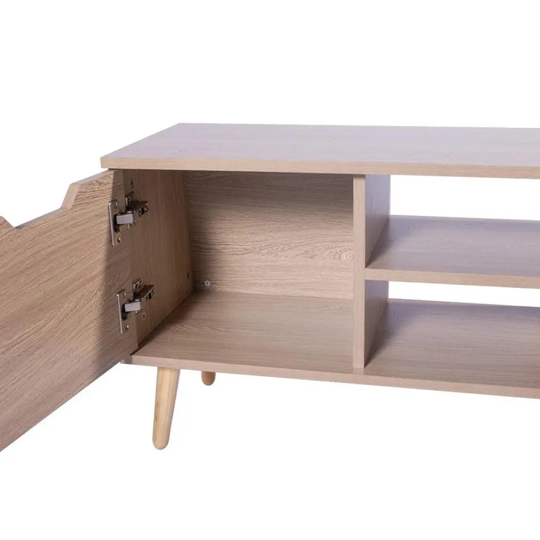 Levede TV Cabinet Entertainment Unit Stand Storage Drawer Wooden Shelf Oak 140cm Deals499