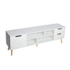 Levede TV Cabinet Entertainment Unit Stand Storage Drawers Wooden Shelf White Deals499