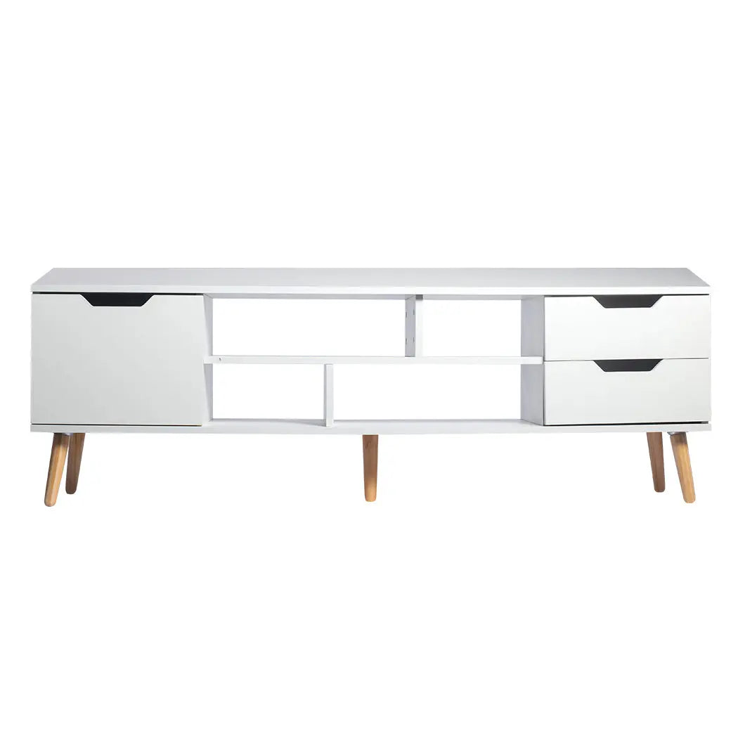 Levede TV Cabinet Entertainment Unit Stand Storage Drawers Wooden Shelf White Deals499