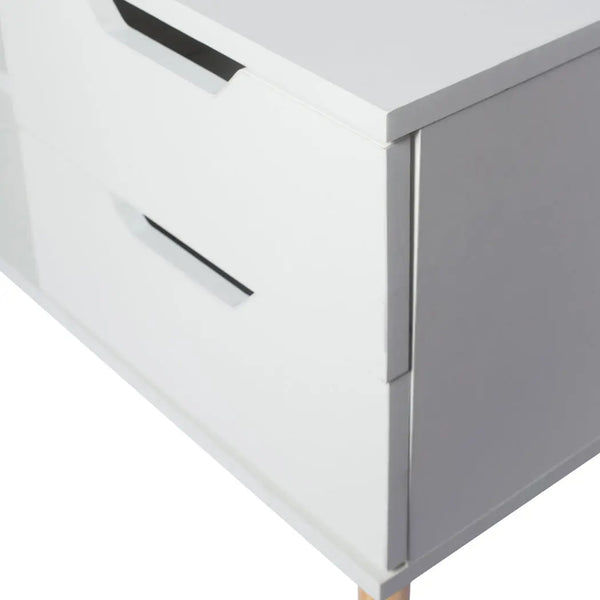 Levede TV Cabinet Entertainment Unit Stand Storage Drawers Wooden Shelf White Deals499