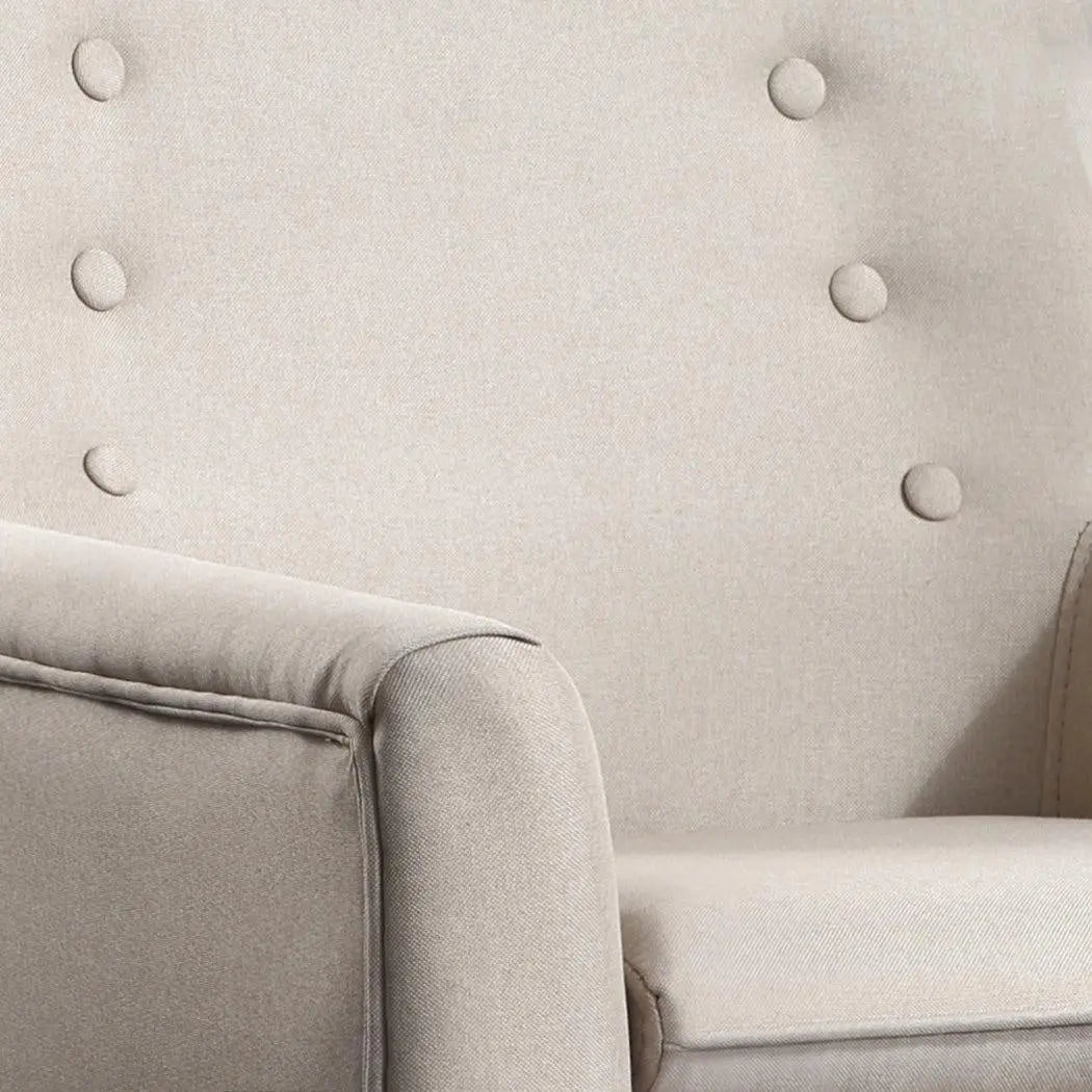 Levede Upholstered Fabric Dining Chair Kitchen Wooden Modern Cafe Chairs Deals499