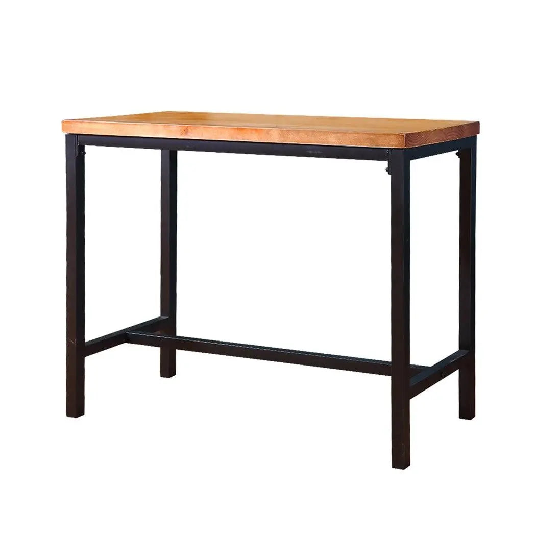 Levede Vintage Industrial Wood Bar Table Kitchen Cafe Office Desk Steel Legs Deals499