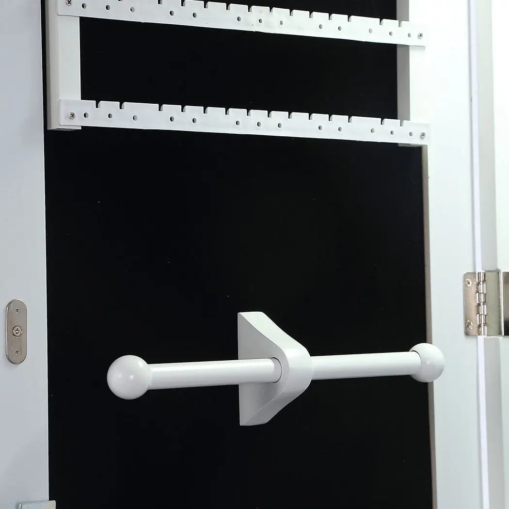 Levede Wall Mounted or Hang Over Mirror Jewellery Cabinet in White Colour Deals499