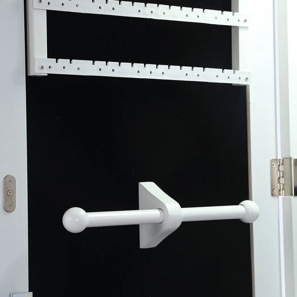 Levede Wall Mounted or Hang Over Mirror Jewellery Cabinet in White Colour Deals499