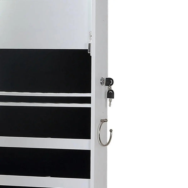 Levede Wall Mounted or Hang Over Mirror Jewellery Cabinet with LED Light White Deals499