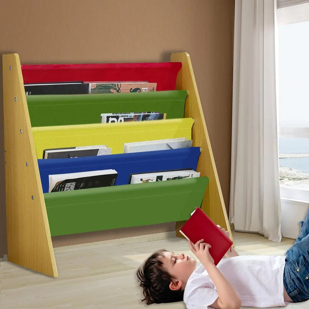 Levede Wooden Kids Children Bookcase Bookshelf Toy Organiser Storage Bin Rack Deals499