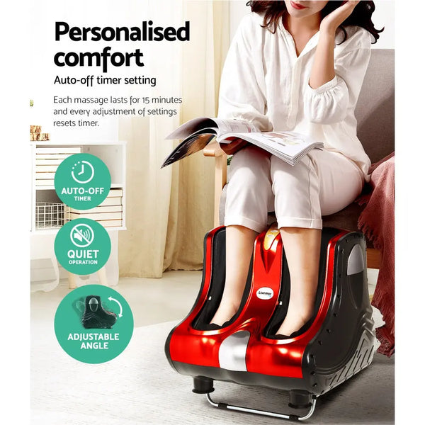 Livemor Foot Massager Shiatsu Ankle Calf Leg Massagers Circulation Enhancer Red Deals499