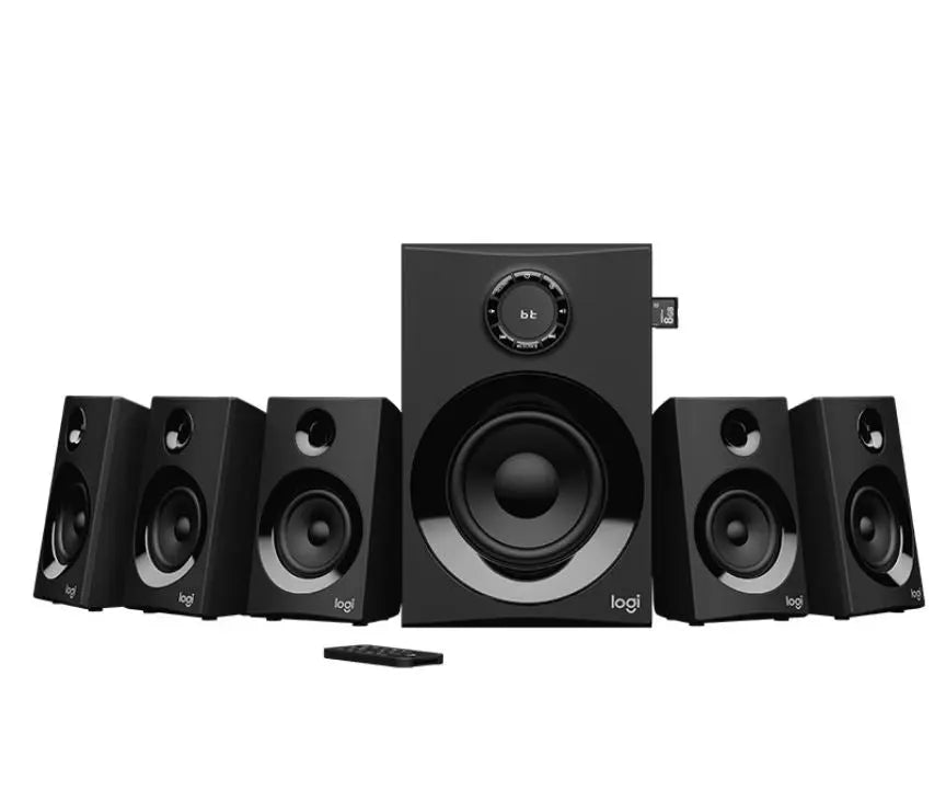 Logitech Z607 5.1 Surround Sound Speakers SD USB FM 160 WATTS 133.35 mm subwoofer extra-long rear cables LOGITECH