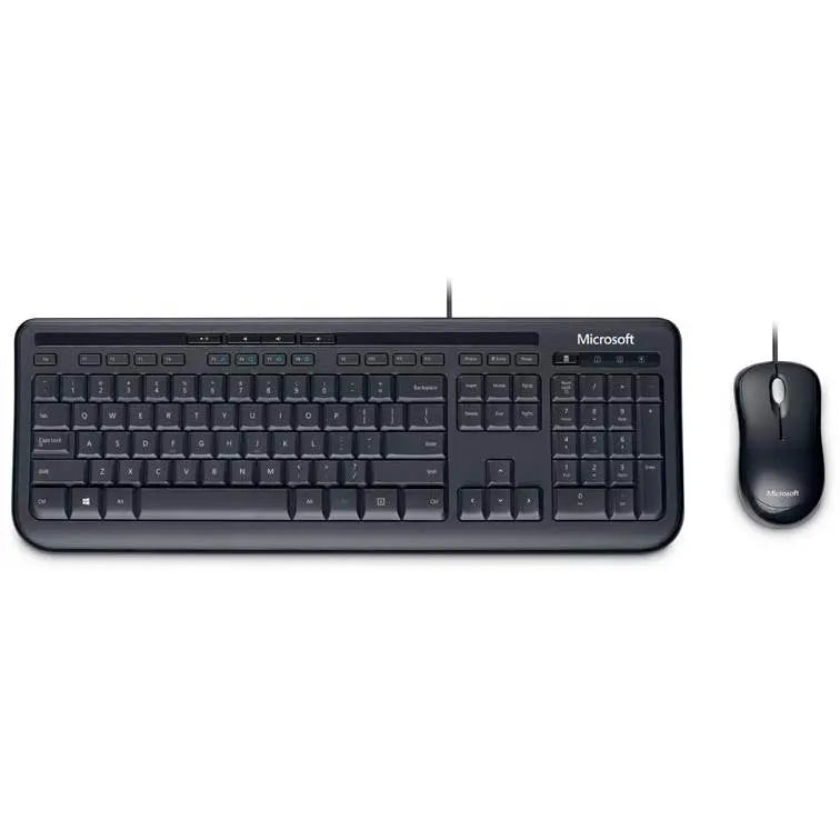 MICROSOFT Wired Desktop 600 K&M USB Black Mouse & Keyboard Combo - Spill Resistant, Retail Pack MICROSOFT