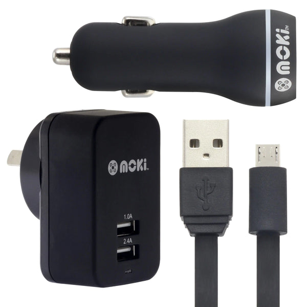 MOKI Micro-USB SynCharge Cable + Car + Wall MOKI