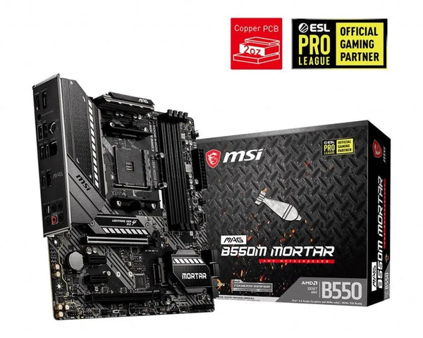 MSI MAG B550M MORTAR AM4 M-ATX MB 4xDDR4 4xPCIE 2xM.2 DP HDMI RAID LAN 6xSATAIII 2xUSB3.2 6xUSB2.0 MSI