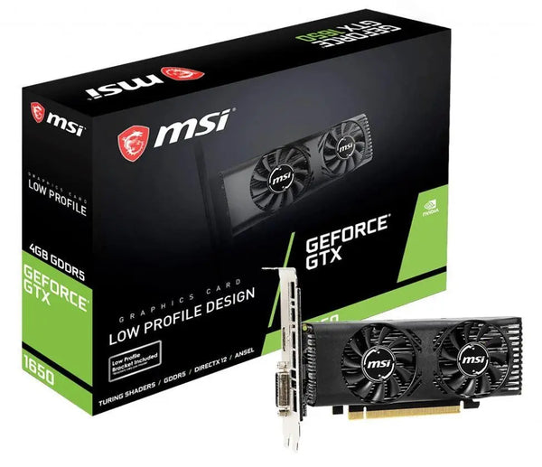 MSI nVidia Geforce GTX 1650 4GT LP Low Profile 4GB GDDR5 1665 MHz/8 Gbps 7680x4320 1xDP1.4 1xHDMI2.b PCI-E3.0 OpenGL4.5 DirectX12 MSI