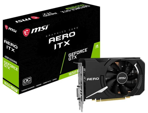 MSI nVidia Geforce GTX 1650 SUPER AERO ITX OC 4GB GDDR6 7680 x4320 1xDP1.4 1xHDMI2.0b 1xDL-DVI-D 1740MHz Afterburner SYNC VR MSI