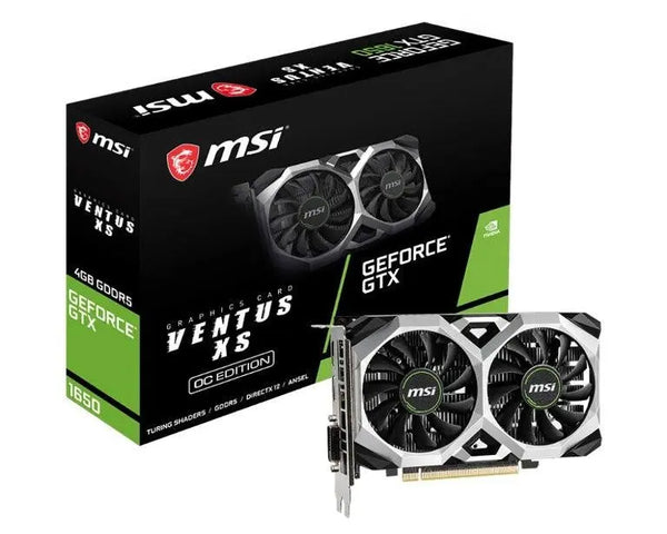 MSI nVidia Geforce GTX 1650 VENTUS XS 4G OC 1740 MHz / 8 Gbps GDDR5 7680x4320 1xDP1.4 1xHDMI2.0b PCI-E3.0 OpenGL4.5 DirectX12 MSI