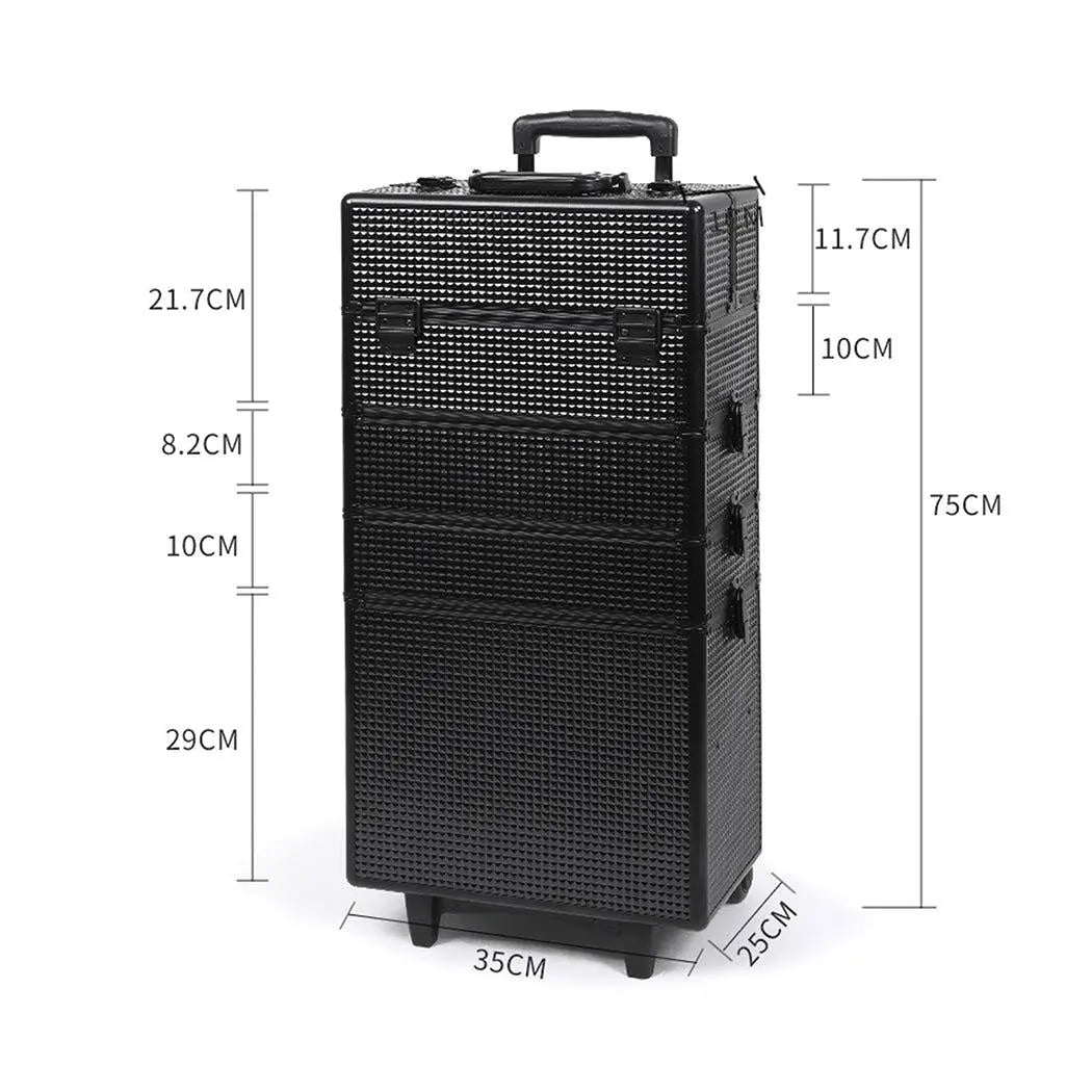 Makeup Case Professional Makeup Organiser 7 in 1 Trolley Black Deals499