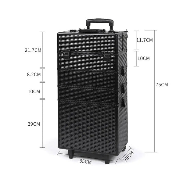 Makeup Case Professional Makeup Organiser 7 in 1 Trolley Black Deals499
