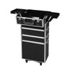 Makeup Case Professional Makeup Organiser 7 in 1 Trolley Black White Deals499