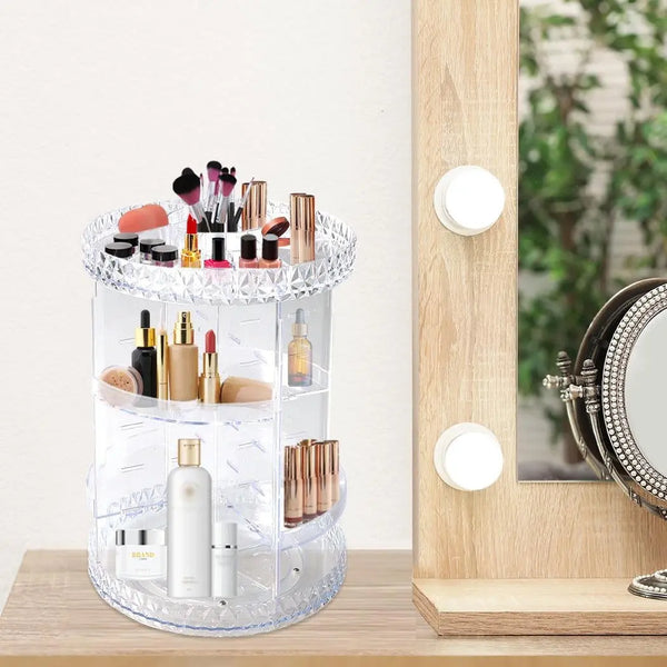 Makeup Organiser Acrylic Rotating Cosmetic Organizer Holder Clear Display Drawer Deals499
