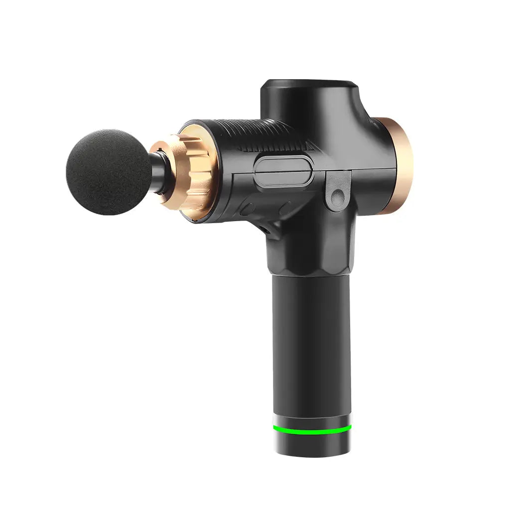 Massage Gun Electric Massager Vibration Muscle Therapy 4 Heads Percussion Black Deals499