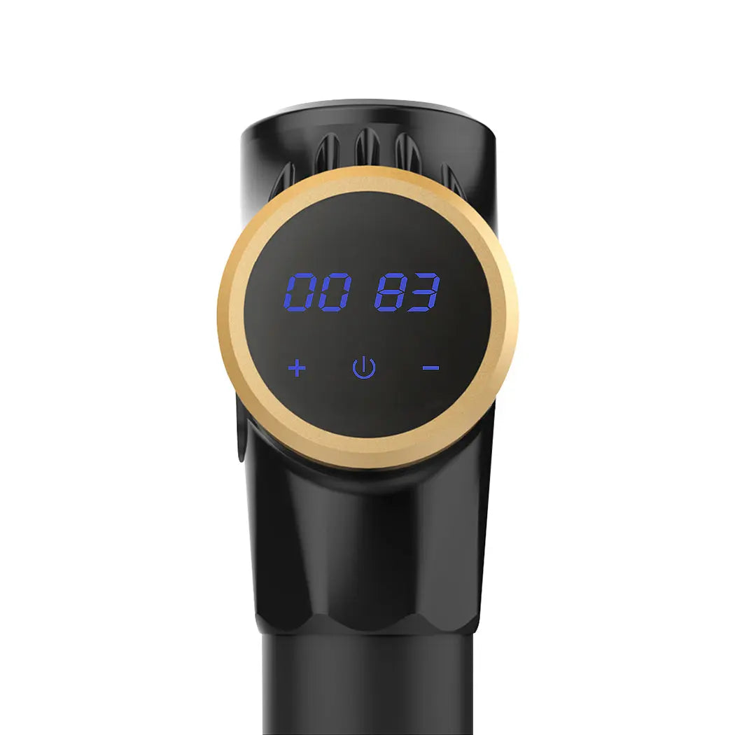 Massage Gun Electric Massager Vibration Muscle Therapy 4 Heads Percussion Black Deals499