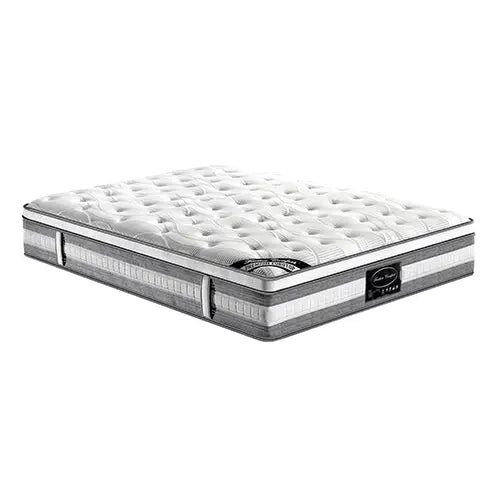 Mattress Euro Top King Single Size Pocket Spring Coil with Knitted Fabric Medium Firm 34cm Thick Deals499