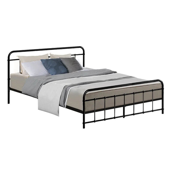 Metal Bed Frame Queen Size Platform Foundation Mattress Base Leo Black Deals499