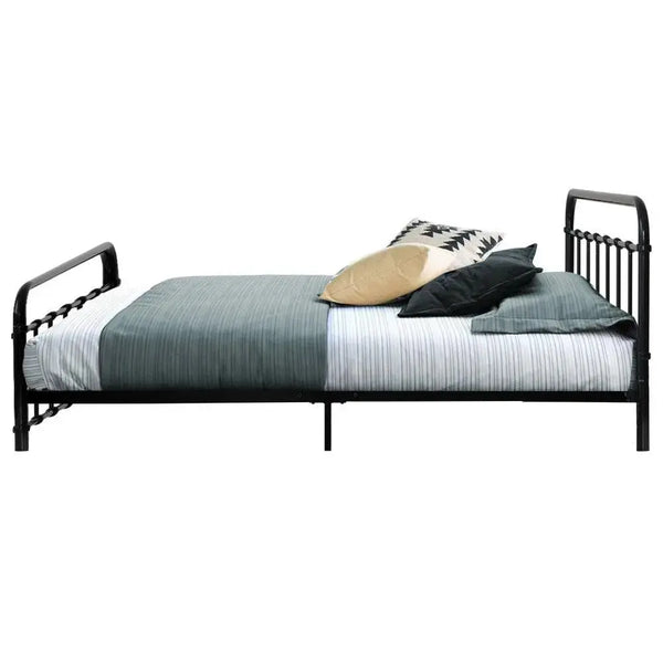 Metal Bed Frame Queen Size Platform Foundation Mattress Base Leo Black Deals499