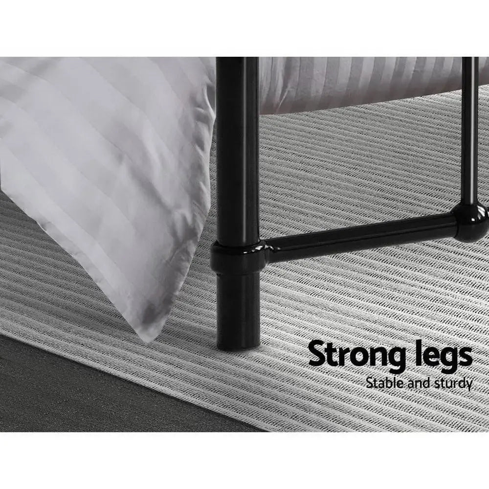 Metal Bed Frame Queen Size Platform Foundation Mattress Base Leo Black Deals499