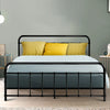 Metal Bed Frame Queen Size Platform Foundation Mattress Base Leo Black Deals499