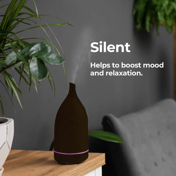 Milano Decor Aroma Diffuser 100ml Ultrasonic Humidifier Purifier And 3 Pack Oils - Dark Wood Deals499