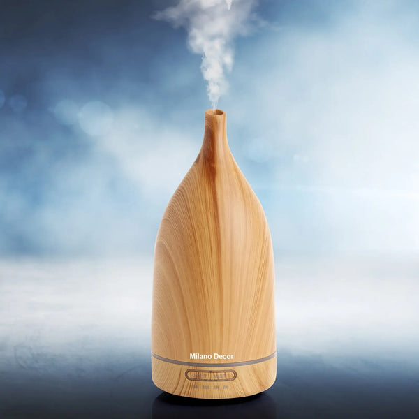 Milano Decor Aroma Diffuser 100ml Ultrasonic Humidifier Purifier And 3 Pack Oils - Light Wood Deals499