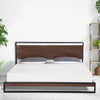 Milano Decor Azure Bed Frame With Headboard Black Wood Steel Platform Single Deals499