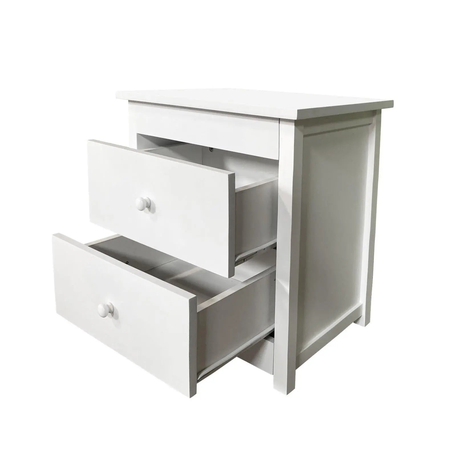 Milano Decor Bedside Table Byron Bay White Storage Cabinet Bedroom One Pack Deals499