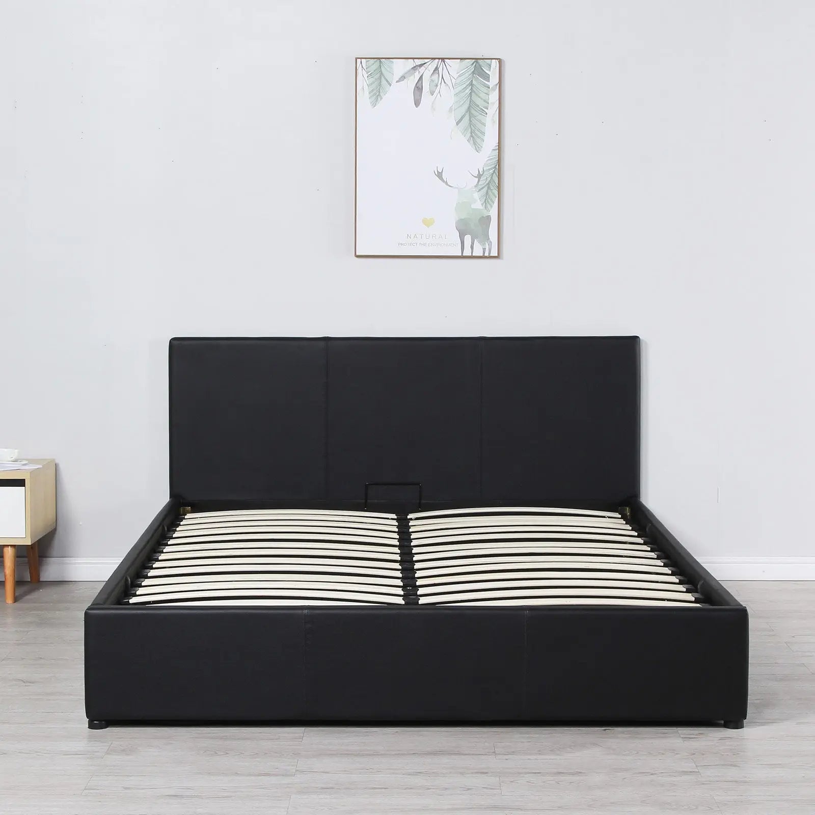 Milano Luxury Gas Lift Bed Frame And Headboard King Black Deals499