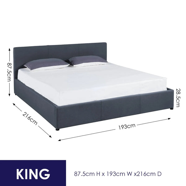 Milano Luxury Gas Lift Bed Frame And Headboard King Black Deals499