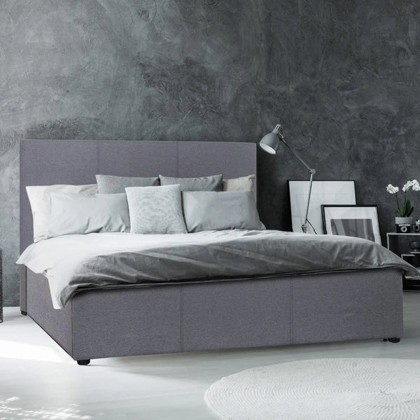 Milano Luxury Gas Lift Bed Frame Base And Headboard With Storage All Sizes Grey King Deals499