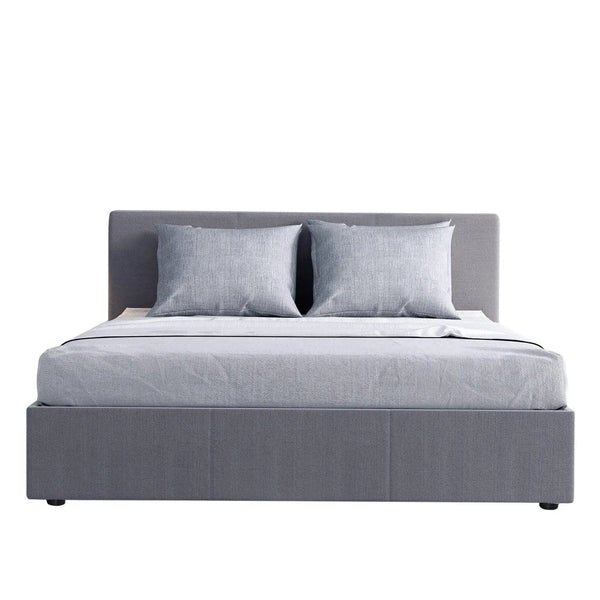 Milano Luxury Gas Lift Bed Frame Base And Headboard With Storage All Sizes Grey Queen Deals499