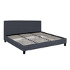 Milano Sienna Luxury Bed Frame Base And Headboard Solid Wood Padded Linen Fabric Charcoal Queen Deals499