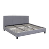Milano Sienna Luxury Bed Frame Base And Headboard Solid Wood Padded Linen Fabric Grey King Single Deals499
