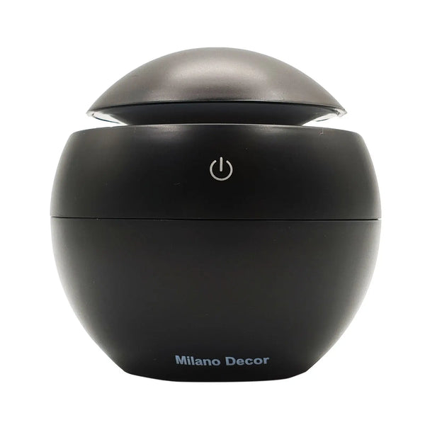 Milano Ultrasonic USB Diffuser with 10 Aroma Oils Humidifier LED Light 130ml - Black Deals499