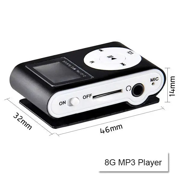 Mini Clip 16G MP3 Music Player With USB Cable & Earphone Silver Deals499