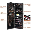 Mirror Jewellery Cabinet Makeup Storage Ear Ring Necklace Box Wall Door Black AU Deals499