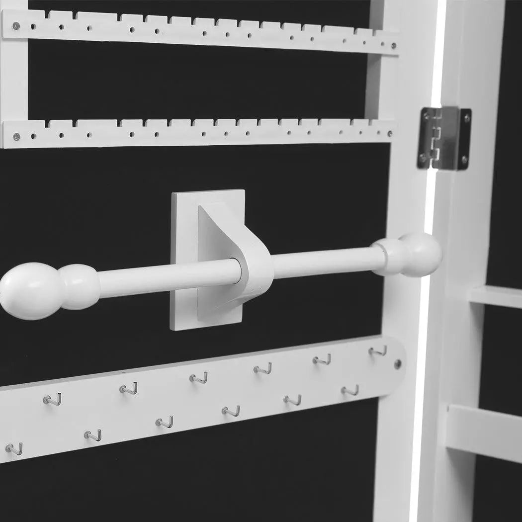 Mirror Jewellery Cabinet Makeup Storage Ear Ring Necklace Box With Led Light New Deals499