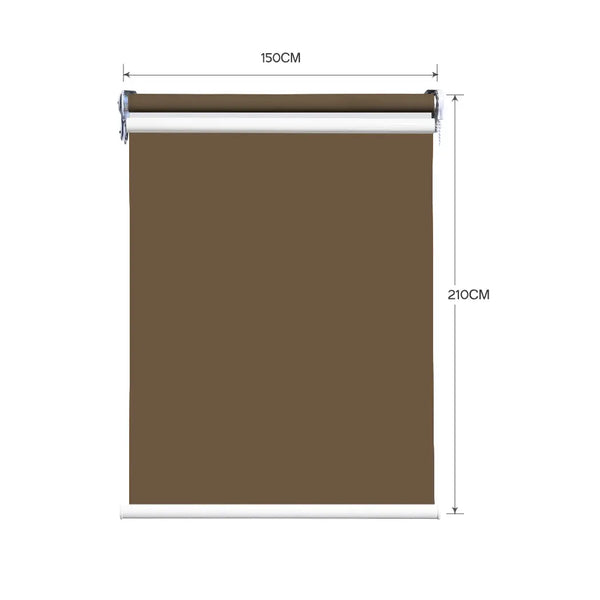 Modern Day/Night Double Roller Blinds Commercial Quality 150x210cm All White Deals499