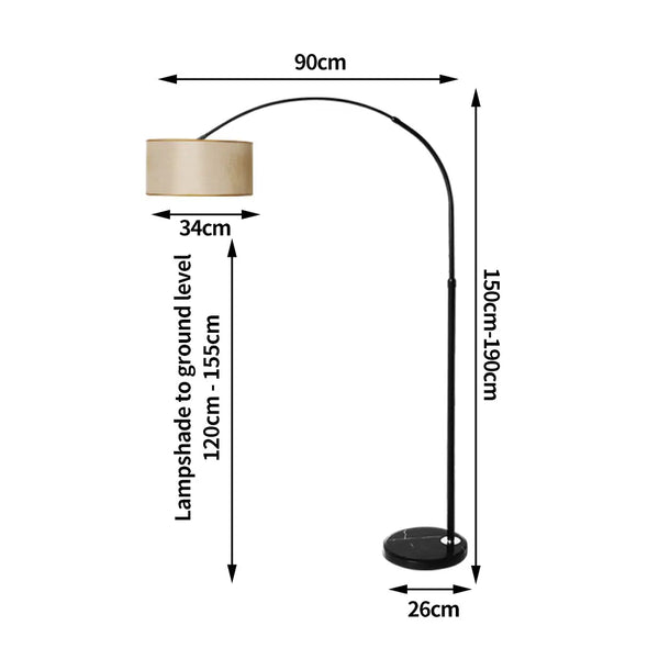 Modern LED Floor Lamp Reading Light Free Standing Height Adjustable Marble Base Deals499