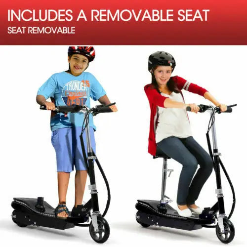 Monvelo Folding Electric Scooter LED Portable Commuter Adults Kids e-Bike Black Deals499